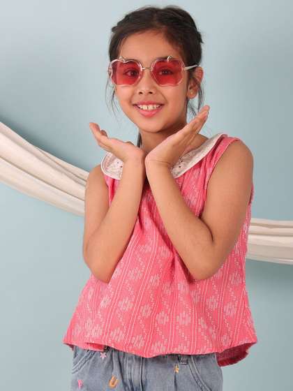Sangria Girls Self
                    Design Regular Top