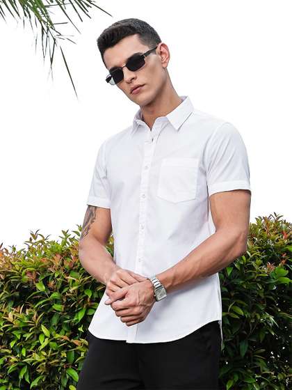 Price History of HERE&NOW Men Slim Fit Cotton Shirt from Myntra - Main Image