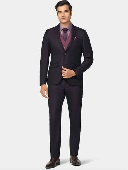 Blackberrys Self
                          Design 3 Piece Slim Fit Party Suits