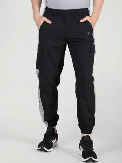 HRX by Hrithik Roshan Men Colour-Blocked Mid-Rise Cargo Joggers