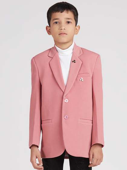 YK Boys Slim-Fit
                    Single-Breasted Full Sleeves Party Blazer