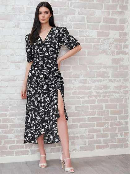 Stylecast X Slyck Floral Printed A-Line Dress