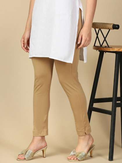 PYNK Women Mid-Rise
                        Ankle-Length Leggings with Pocket