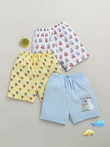 BUMZEE Boys Pack Of 3
                    Printed Regular Fit Shorts