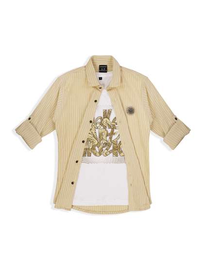 CHARCHIT Boys Comfort
                    Cotton Striped Casual Shirt