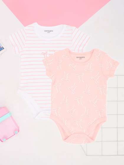 Pantaloons Baby
                      Infants Kids Pack Of 2 Striped Bodysuits