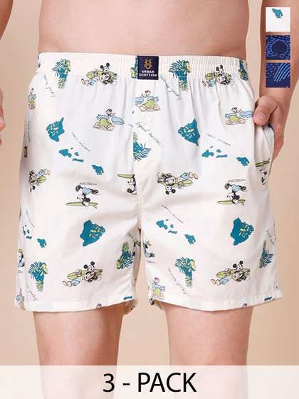 URBAN SCOTTISH Men
                      Pack Of 3 Printed Pure Cotton Boxers USBX2475-S