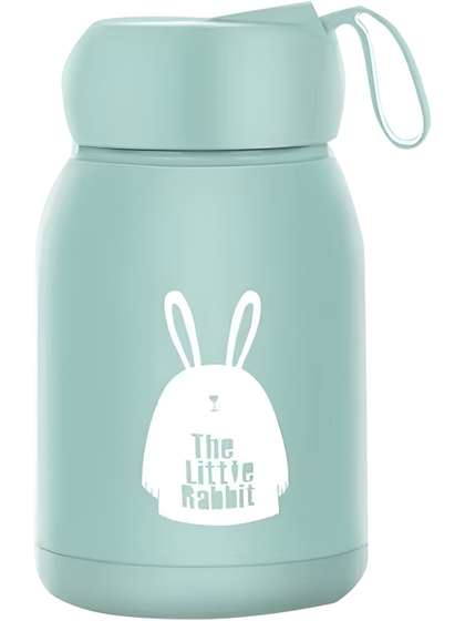 Baskety Green Typography
                    Glass Single Wall Vacuum Water Bottle - 320ml
