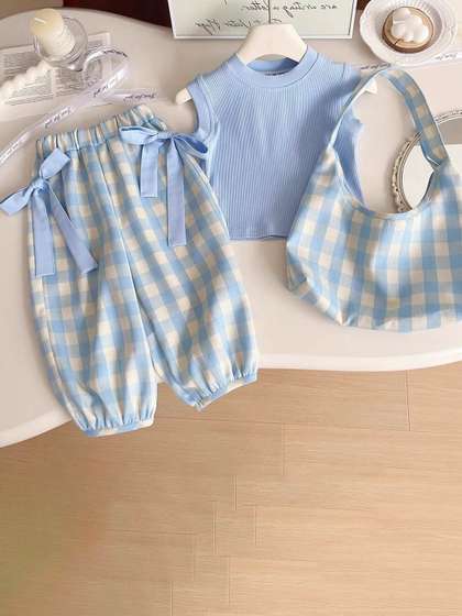 StyleCast x Revolte
                        Girls Checked Round Neck Pure Cotton Top
                        &Trousers