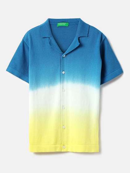United Colors of
                    Benetton Boys Faded Opaque Casual Shirt