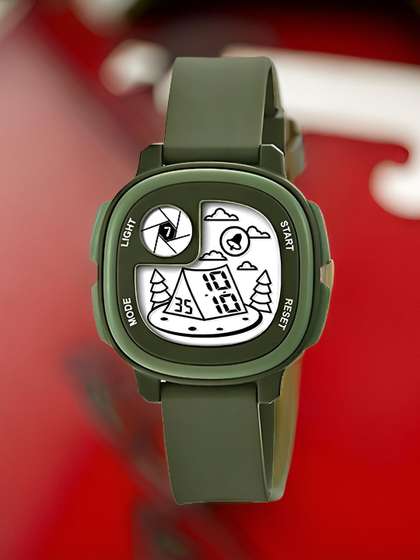 Otage Kids Patterned
                    Dial & Silicon Straps Digital Multi Function
                    Watch Kid-Home-Green