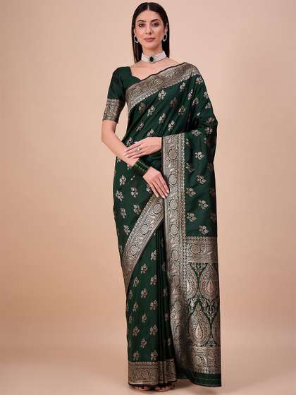 House of Pataudi
                        Woven Design Banarasi Saree With Blouse Piece