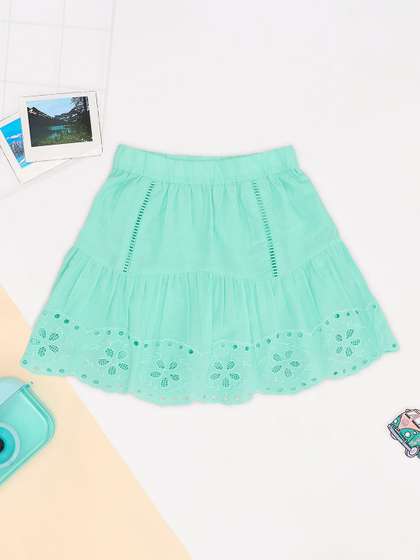 Pantaloons Junior Girls
                    Pure Cotton Flared Mini Skirt