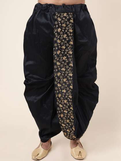 W & G Men Silk
                        Embroidered Dhoti Pants
