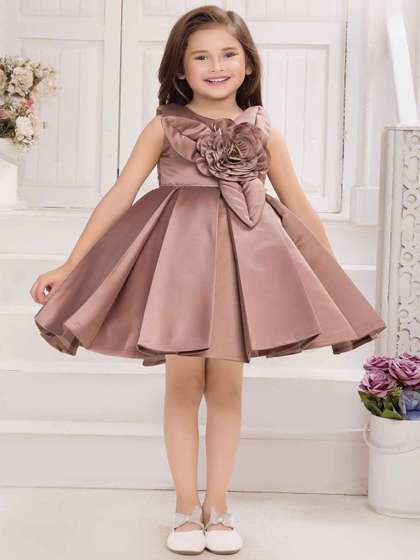 Lagorii Girls Floral
                    Copper Embellished Party Wear Frock