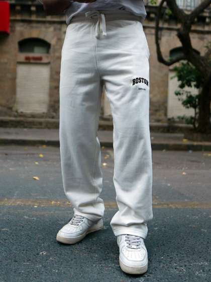 Powerlook White
                          Printed Baggy Track Pants
