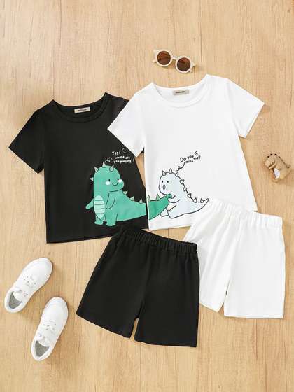 INCLUD Boys Pack Of 2
                    Printed T-shirt with Shorts