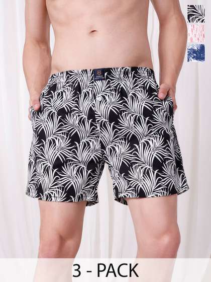 URBAN SCOTTISH Pack
                        Of 3 Printed Pure Cotton Boxers USBX2481-S