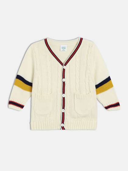 MINI KLUB Boys Cable
                    Knit Colourblocked Cardigan