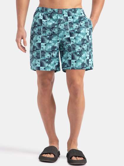Jockey Super
                          Combed Mercerized Cotton Woven Printed Boxer
                          Shorts with Side Pockets-US57