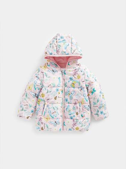 mothercare Infants Girls
                    Butterfly and Dandelions Printed Puffer Jacket