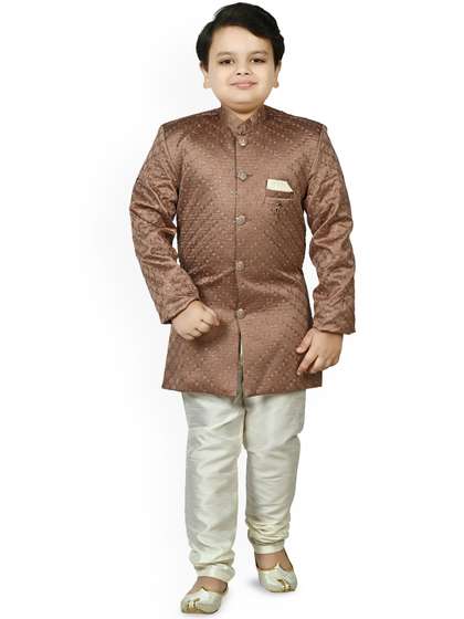 Arshia Fashions Boys
                        Sequinned Embroidered Sherwani Set