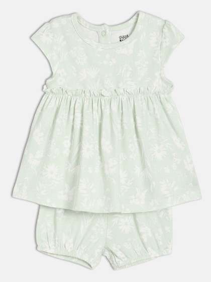 MINI KLUB Girls Self
                    Design Fit & Flare Cotton Dress