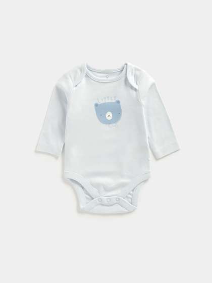 mothercare Boy Teddy
                      Bear Print Pure Cotton Bodysuit