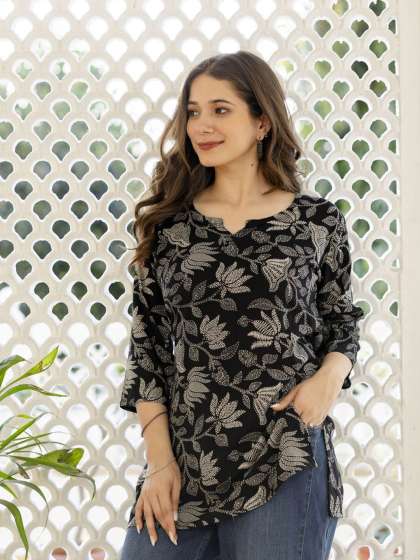 DK FAB Floral Embroidered Kurti