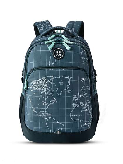 Gear Globe Graphic Printed Medium Ergonomic Water Resistant Structured Backpacks