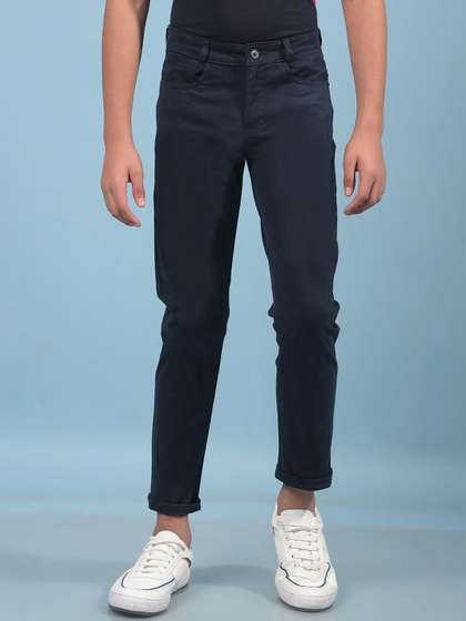 Crimsoune Club Boys Slim
                    Fit Mid Rise Chinos Cotton Trousers