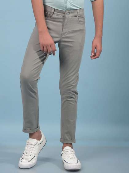 Crimsoune Club Boys Slim
                    Fit Mid Rise Chinos Cotton Trousers