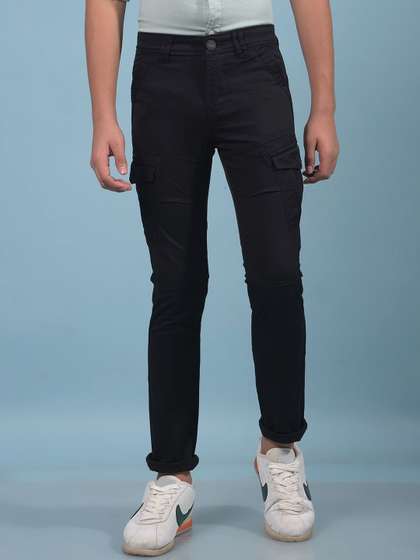 Crimsoune Club Boys Slim
                    Fit Mid Rise Cargos Cotton Trousers