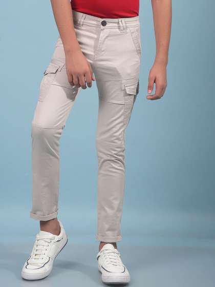 Crimsoune Club Boys Slim
                    Fit Mid-Rise Cargos Cotton Trousers