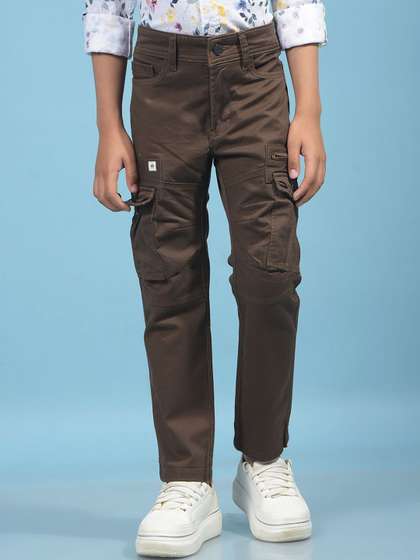 Crimsoune Club Boys
                      Slim Fit Mid-Rise Cargos Cotton Trousers