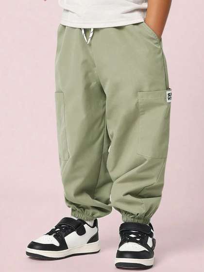 BAESD Boys Relaxed Loose
                    Fit Cotton Cargos Trouser