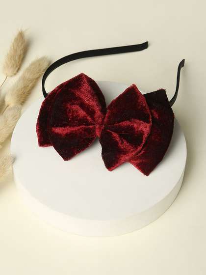 Arendelle Girls Velvet
                    Double Layered Big Bow Hairband