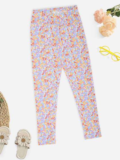 Pantaloons Junior Girls
                    Abstract Printed Mid Rise Legging