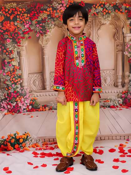 KID1 Boys Ethnic Motifs
                    Printed Pure Cotton Kurta with Dhoti Pants