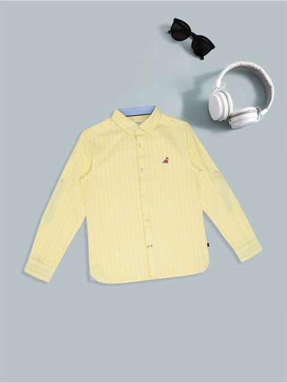 Pantaloons Junior Boys
                    Vertical Striped Spread Collar Pure Cotton Casual
                    Shirt
