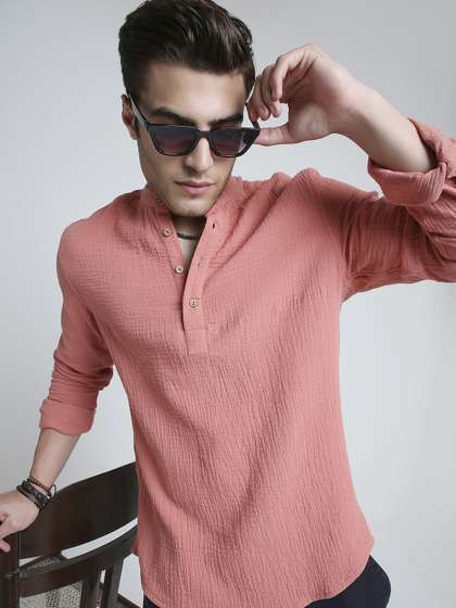 VASTRADO Band Collar
                        Cotton Kurta