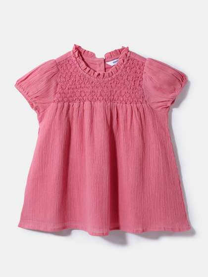 Nauti Nati Girls
                        Textured Puff Sleeve Cotton Top