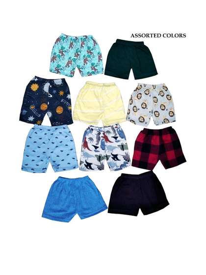 LAKSIMA Girls Pack Of 10
                    Conversational Printed Cotton Shorts