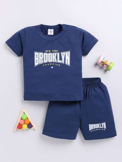 YK X Tinyo Infant Boys
                    Printed T-shirt & Shorts