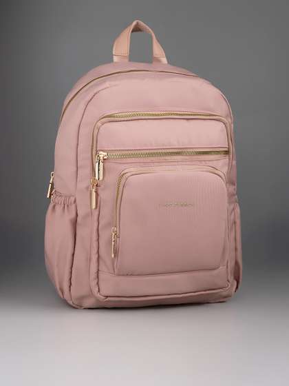 Lino Perros Women
                          Peach-Coloured Solid Backpack