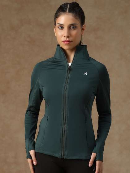 ATHLISIS Women
                          Stand Collar Solid Sporty Jacket