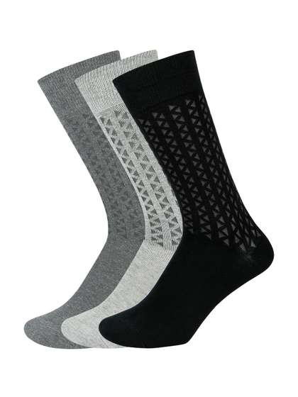 Socksxpress Pack of 3
                    Men Basic Cotton Crew Socks