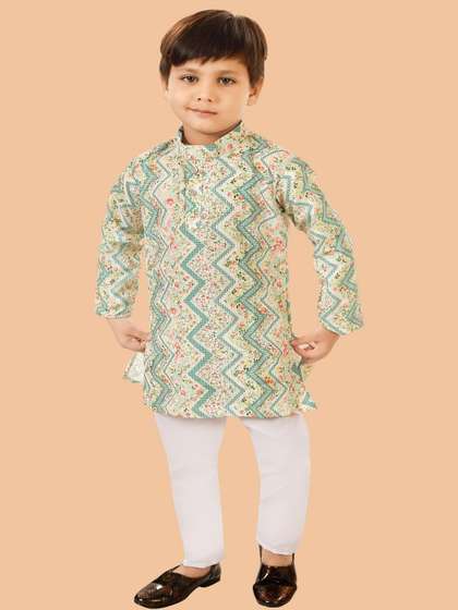 LABELZERO Boys Ethnic
                    Motifs Printed Kurta With Pyjamas
