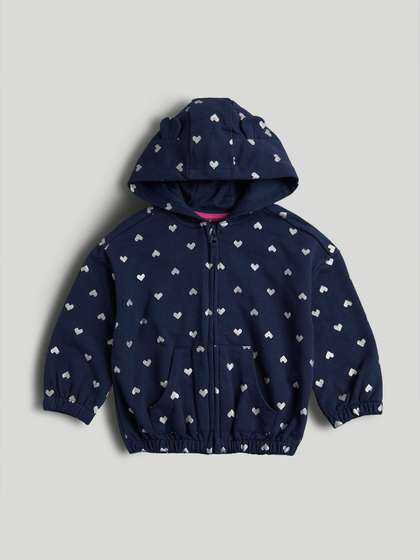 mothercare Girls Printed
                    Hoodie Windcheater Open Front Jacket
