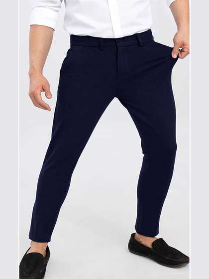 fineblu Men Custom
                        Regular Fit Mid-Rise Formal Trousers